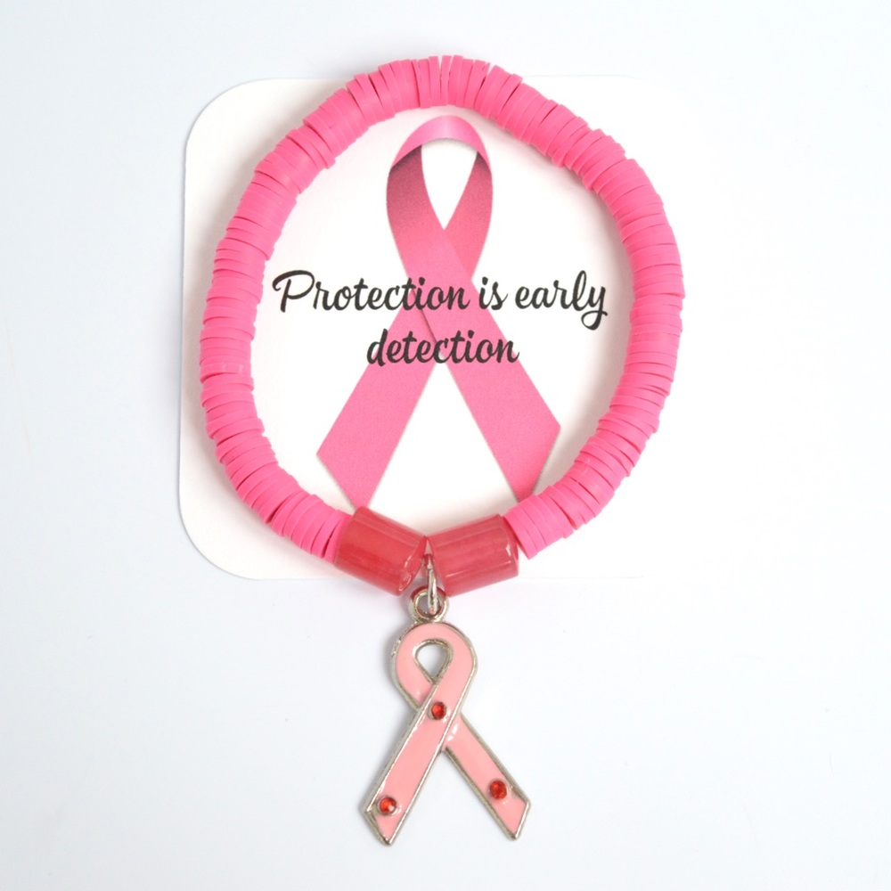 BREAST CANCER Pink Awareness Beaded Bracelet